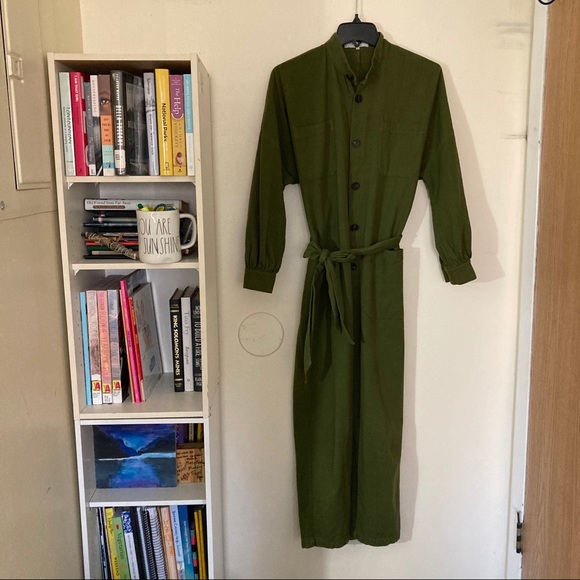 Apiece Apart Pants - Apiece Apart Olive Green Levante Jumpsuit